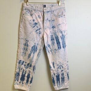 GAP White and Blue Tie-Dye Jeans Size 12